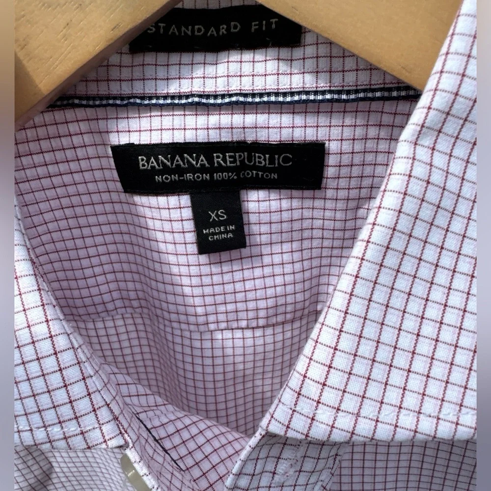 Banana Republic Red Checkered Dress Shirt